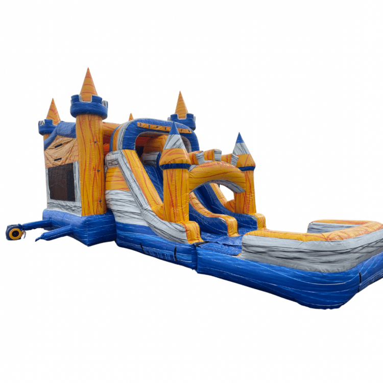Dual Lane Marble Bounce House Castle- (Wet Combo)