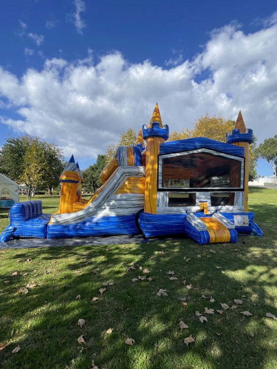 Dual Lane Marble Bounce House Castle- (Dry Combo)