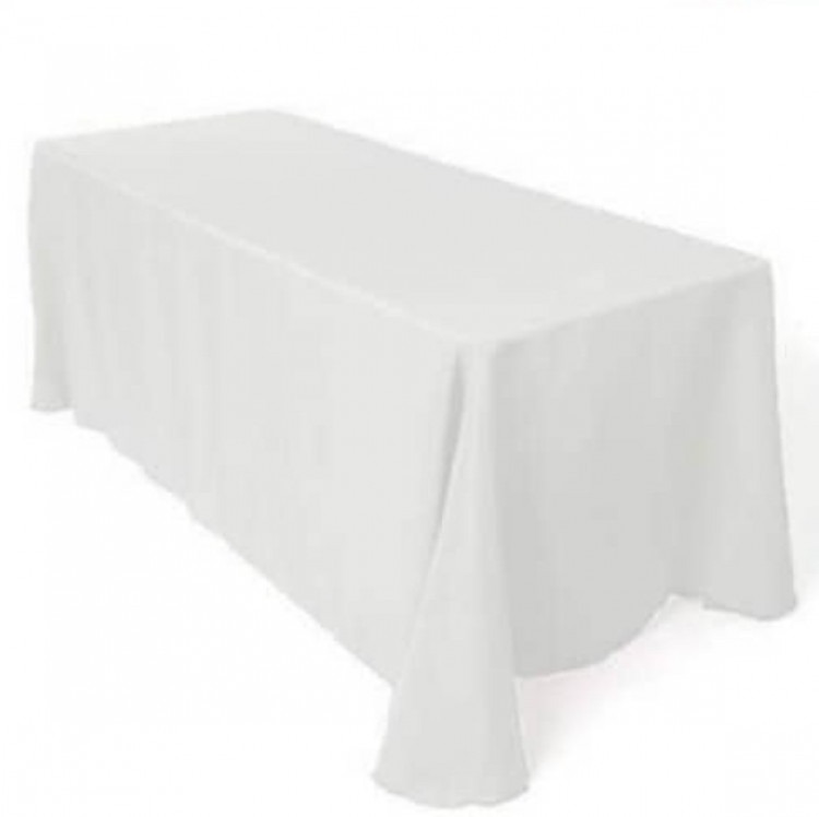 White rectangle table linen