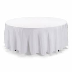 White round table linen