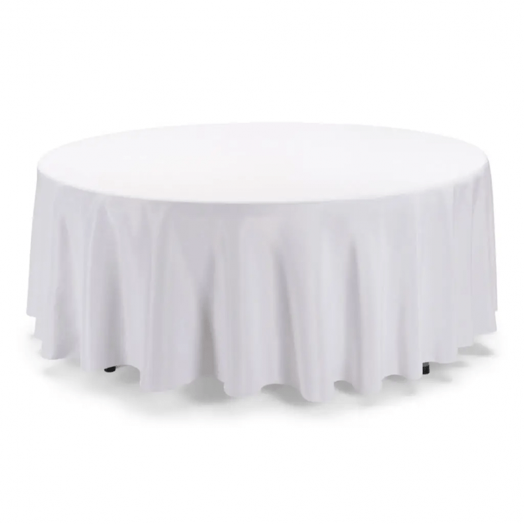White round table linen