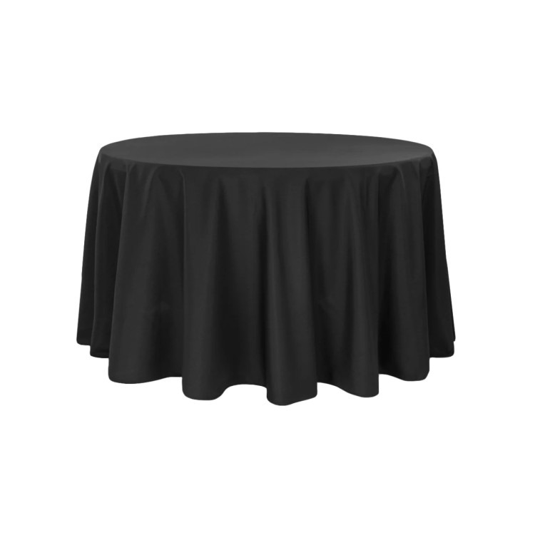 Black round table linen