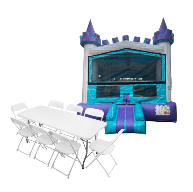 Miami Vice Modular BounceHouse + 4 Tables & 32 Chairs Bundle
