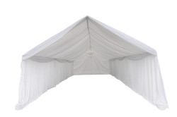 20x40 High Peak Canopy White Drapped